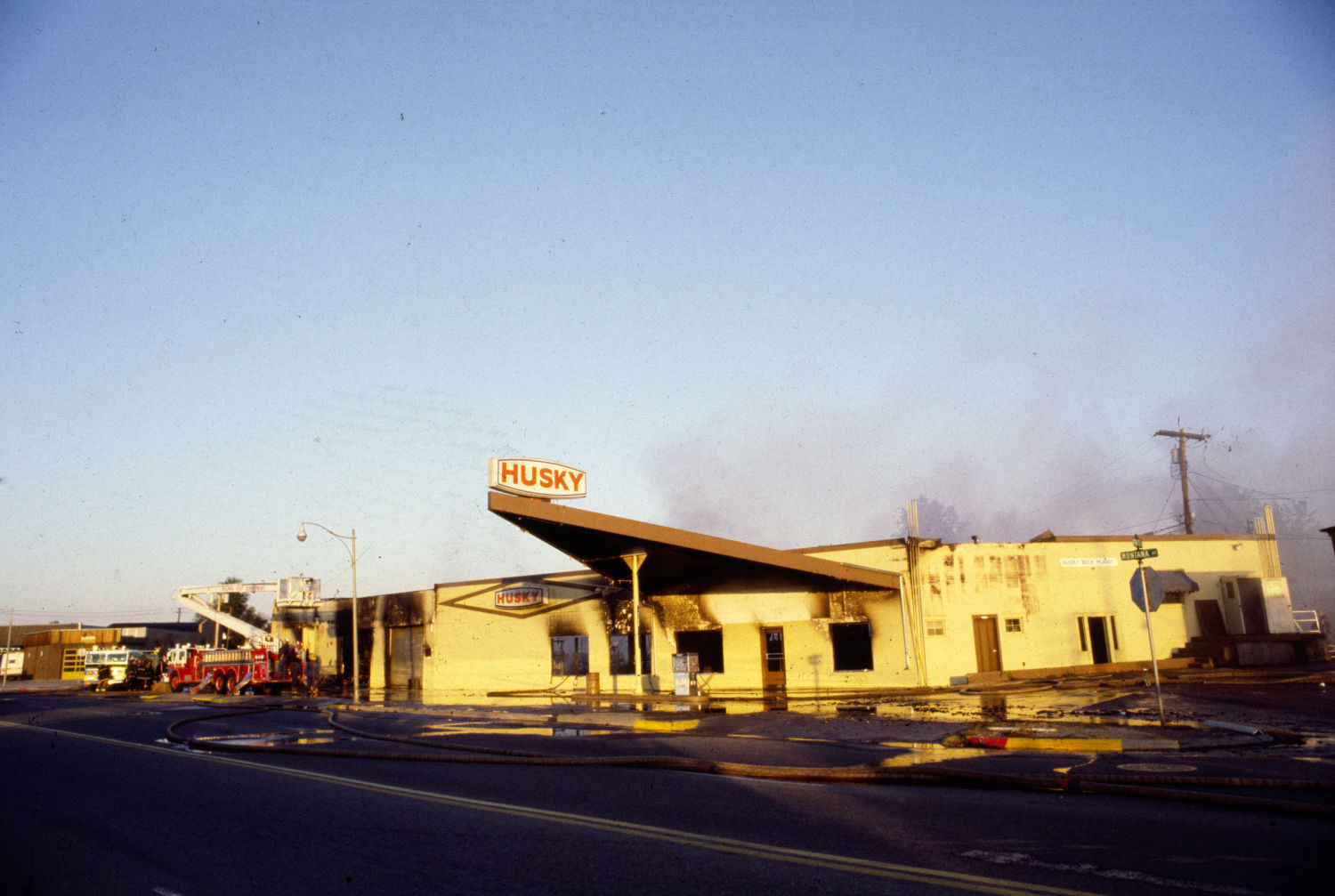 Husky station fire, November, 1979